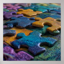Macro Detail: Kleurrijke Puzzelstukvormen