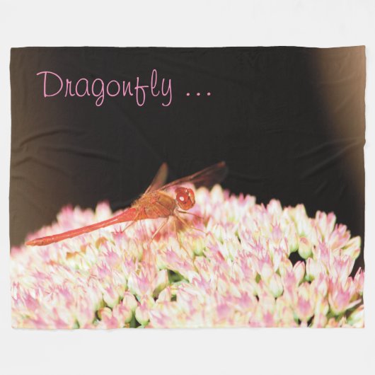 Macro Dragonfly Foto Fleece Deken (Voorkant (Horizontaal))
