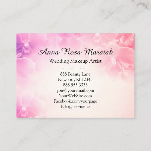 *~* Macro Foto roze Floral Elegant Visitekaartje (Achterkant)