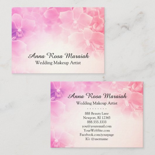 *~* Macro Foto roze Floral Elegant Visitekaartje (Voorkant / Achterkant)