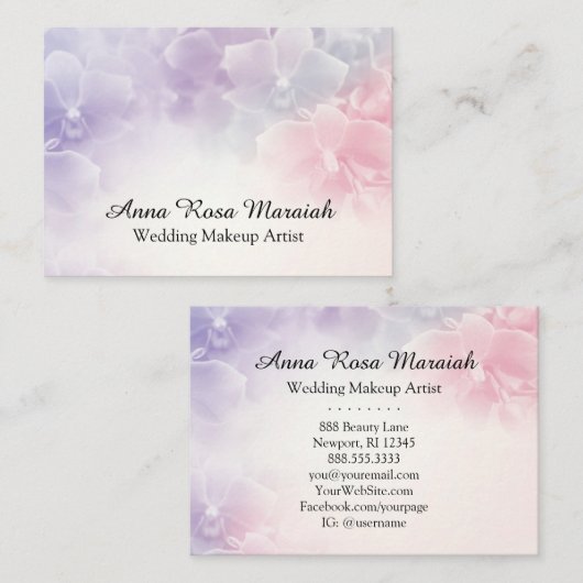*~* Macro Foto roze lavendel Visitekaartje (Voorkant / Achterkant)