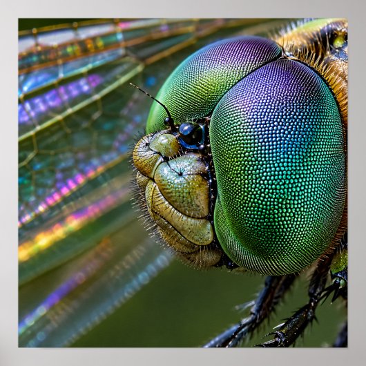 Macro fotografie van het samengestelde oog van een poster (Voorkant)