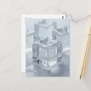 Macro fotografie van smeltende ijsblokjes briefkaart