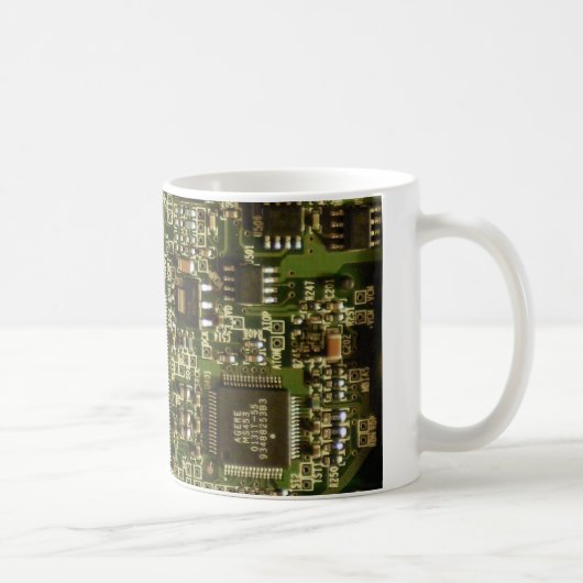 Macro groene printplaat | PCB-foto Koffiemok (Rechts)