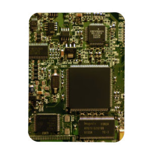 Macro groene printplaat   PCB foto Magneet