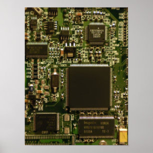 Macro groene printplaat   PCB foto Poster