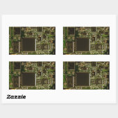 Macro groene printplaat | PCB-foto Rechthoekige Sticker (Vel)