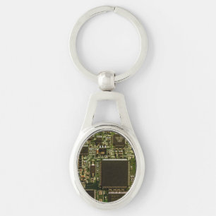 Macro groene printplaat   PCB foto Sleutelhanger