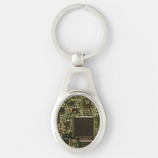 Macro groene printplaat | PCB foto Sleutelhanger (Voorkant)