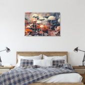 Macro Paddenstoelen Canvas Afdruk (Insitu (Slaapkamer))