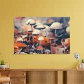 Macro Paddenstoelen Canvas Afdruk (Insitu (Woonkamer))