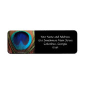 Macro Peacock Feather Rich Blugraphic Etiket (Voorkant)