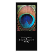 Macro Peacock Feather Rich Blugraphic Reclamekaart (Voorkant)