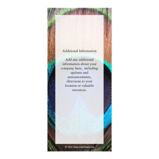 Macro Peacock Feather Rich Blugraphic Reclamekaart (Achterkant)