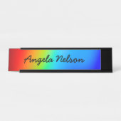 Macro Photo Holographic Rainbow Ombre Name Bureau Naambordje (Voorkant)