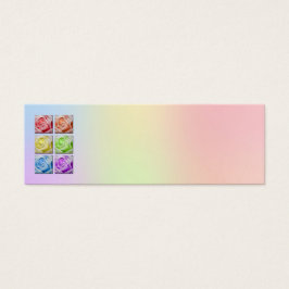 Macro Rainbow Roses Wedding Place Name Card Mini Visitekaartjes