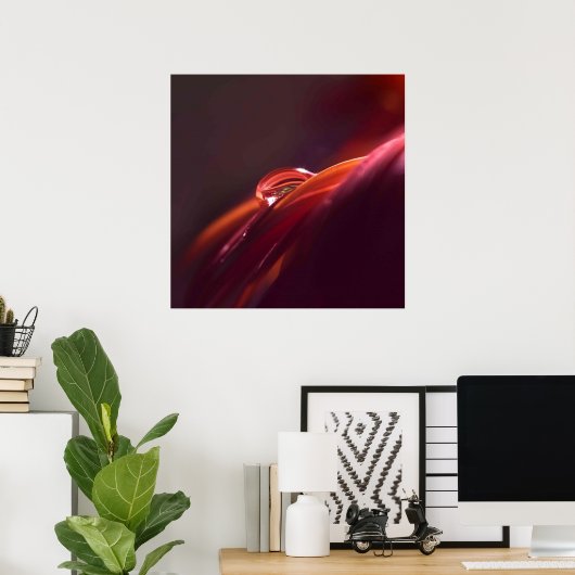 Macro Red-blad Poster (Thuiskantoor)