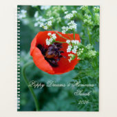Macro Red Poppy | Artistic Personalized Journal Planner (Voorkant)