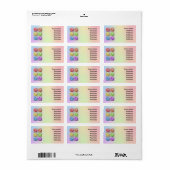 Macro Regenboog Rozen Bruiloft Adres Label (Full Sheet)