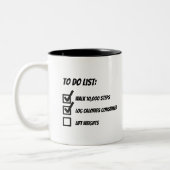 macro-reis tweekleurige koffiemok (Links)