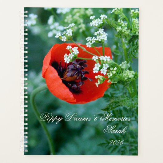 Macro Rode Klaproos | Artistiek Gepersonaliseerd D Planner (Voorkant)