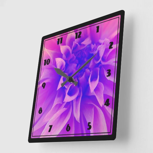 Macro Roze Bloem Vierkante Klok (Hoek)