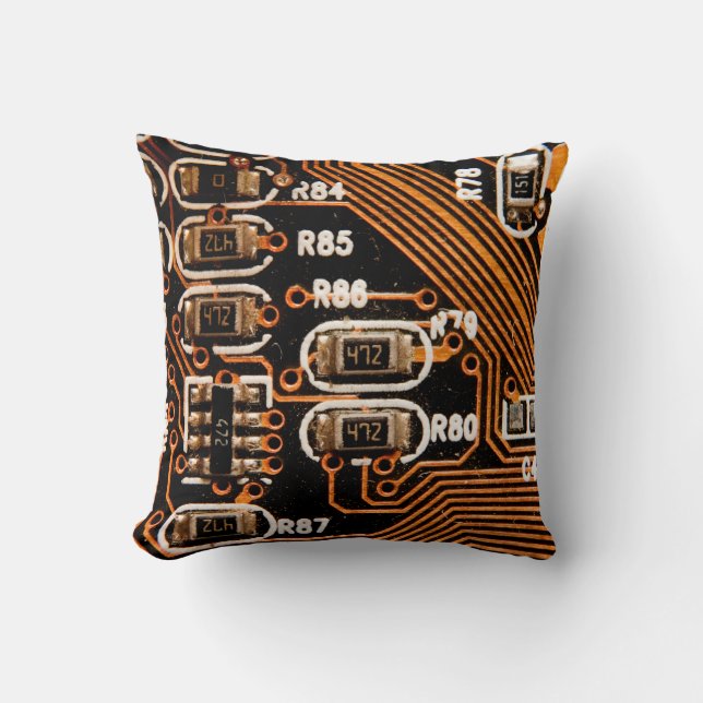 macro-shot van het schakelbord, kabels, condensato kussen (Voorkant)