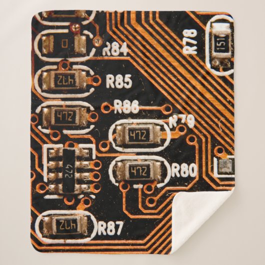 macro-shot van het schakelbord, kabels, condensato sherpa deken (Voorkant)