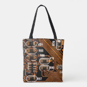 macro-shot van het schakelbord, kabels, condensato tote bag (Achterkant)