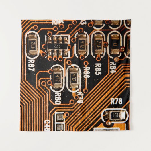 macro-shot van het schakelbord, kabels, condensato wandkleed (Voorkant (horizontaal))