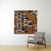 macro-shot van het schakelbord, kabels, condensato wandkleed (In situ)