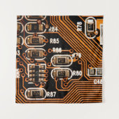 macro-shot van het schakelbord, kabels, condensato wandkleed (Voorkant)