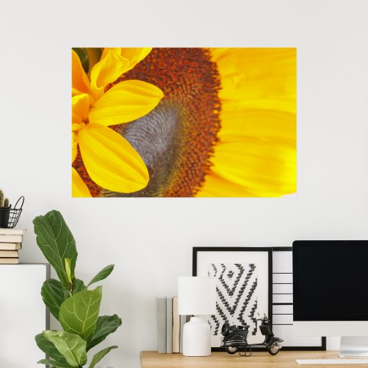 Macro Sunflower Poster (Thuiskantoor)