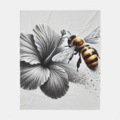 Macro-Uitzicht van een honingbij Fleece Deken (Voorkant)