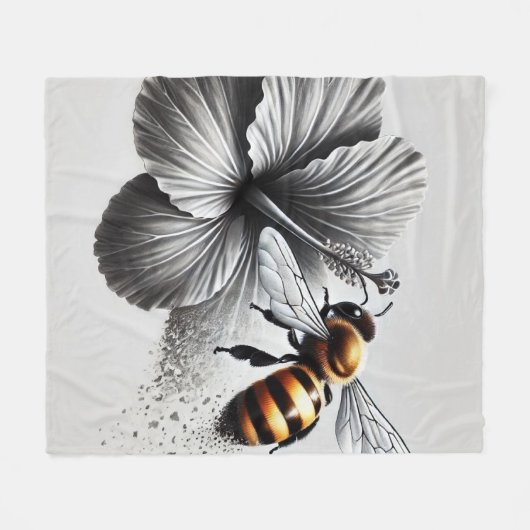 Macro-Uitzicht van een honingbij Fleece Deken (Voorkant (Horizontaal))