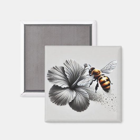 Macro-Uitzicht van een honingbij Magneet (Voorkant / Achterkant)