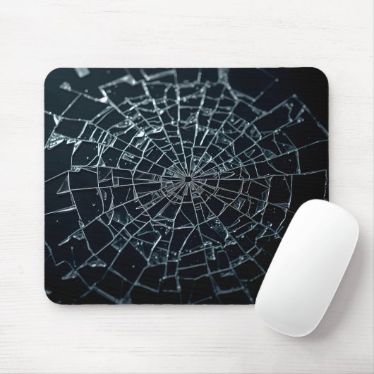 Macro van gebroken gehard glas muismat (Met muis)