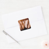Macro van koffiebonen vierkante sticker (Envelop)