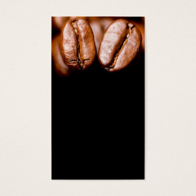 Macro van koffiebonen visitekaartjes (Voorkant)