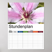 Macro van witte en paarse "Clematis" Poster (Voorkant)