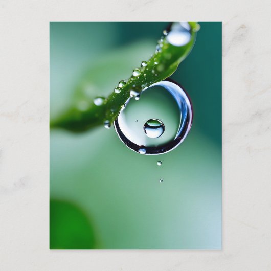 Macro waterdruppels briefkaart (Voorkant)