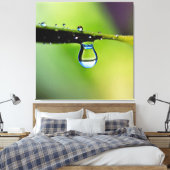 Macro waterdruppels canvas afdruk (Insitu (Slaapkamer))