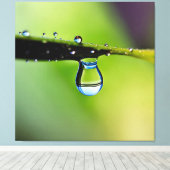 Macro waterdruppels canvas afdruk (Insitu (Houten vloer))