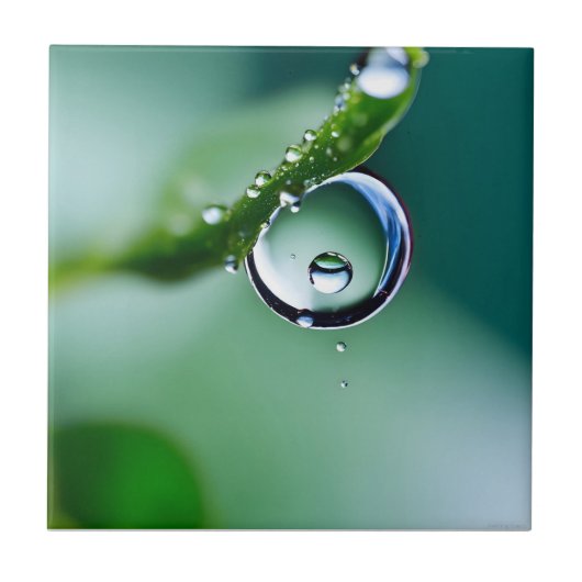 Macro waterdruppels tegeltje (Voorkant)