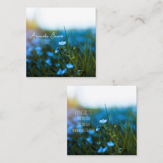 Macrobloemen in veld, voor bloemist, Visitekaartje (Voorkant / Achterkant)