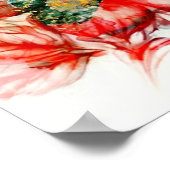 Macrobloesem van de rode Waterverf Poster (Hoek)