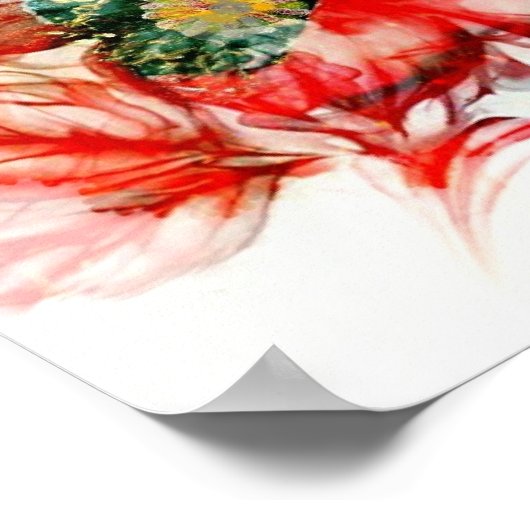 Macrobloesem van de rode Waterverf Poster (Hoek)