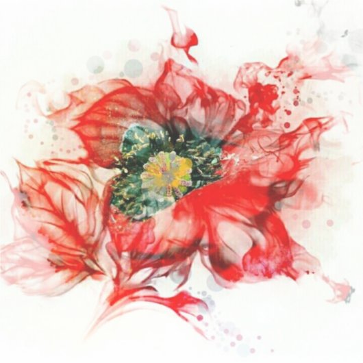 Macrobloesem van de rode Waterverf Sticker (Voorkant)