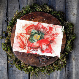 Macrobloesem van de rode Waterverf Tissuepapier