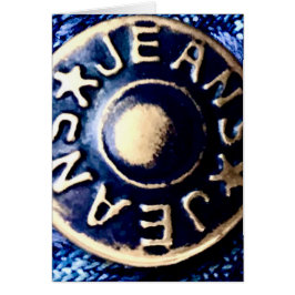 Macroclose-up van een bronzen jeansknop
